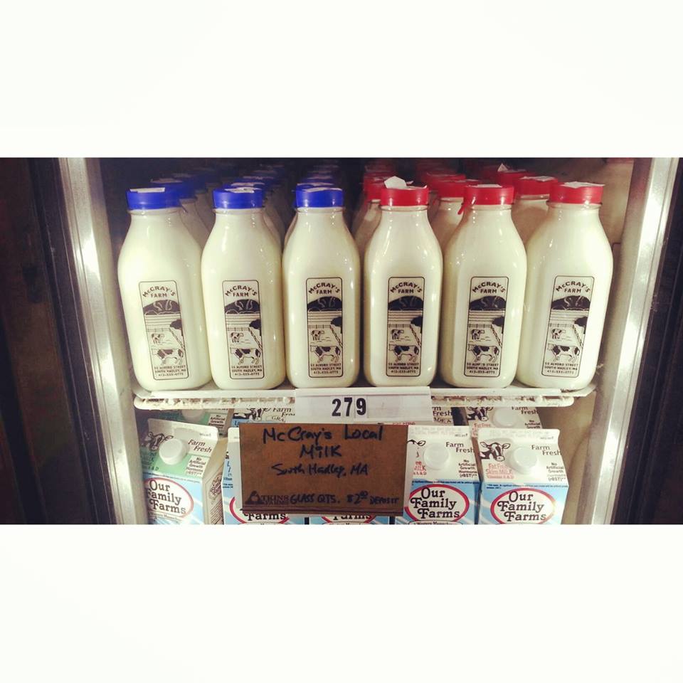 Local McCrays Farm is now selling their own milk in both custom glass bottles and in plastic containers.