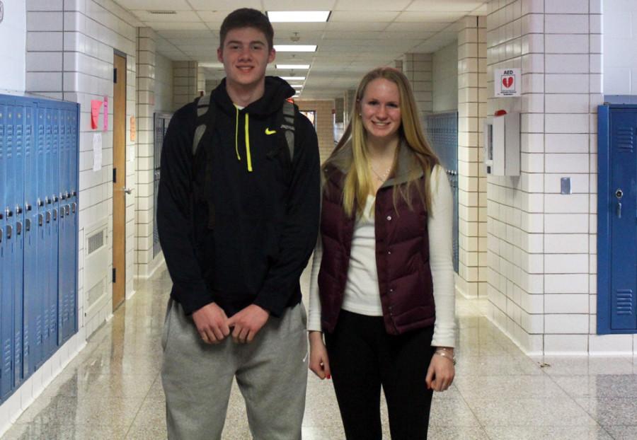 BALL AND SKATE: Senior Cam Earle and sophomore Carolyn Watkins earned Spotlights Athlete of the Month title by their strong contributions to Tiger athletics. 