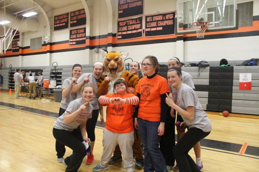 South Hadley Best Buddies pose with athletes from South Hadley and the South Hadley Tiger
