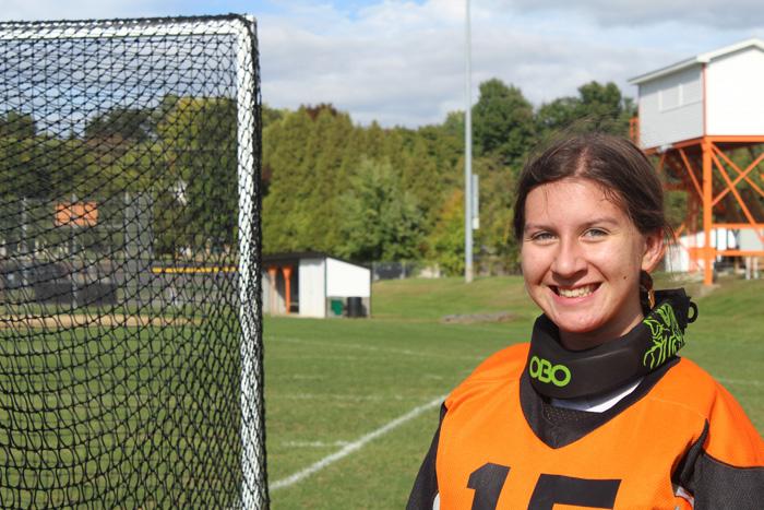 Field hockey goalie Cote nears 200 saves