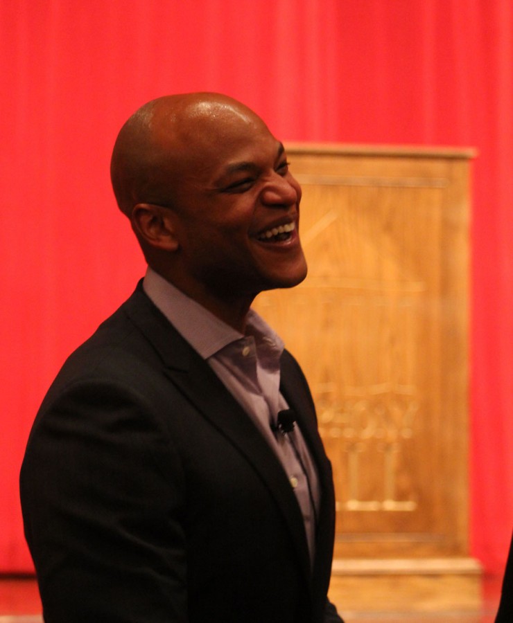 ALL SMILES: Author Wes Moore talked about his life in front of close to 200 people at the Springfield Forum in December.