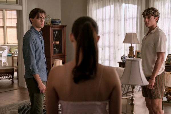Screenshot of Conrad, Belly, and Jeremiah from Prime Video's The Summer I Turned Pretty   