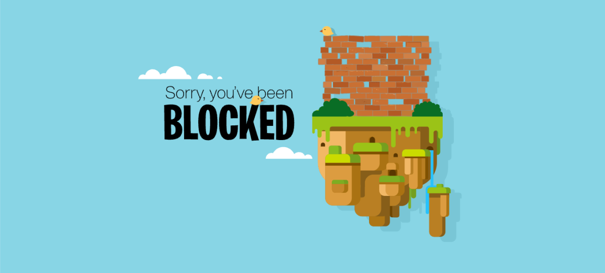 Screen capture of a page blocked by the school